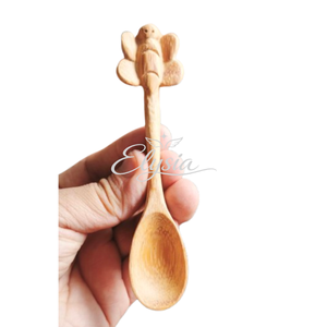 Wood Custom Butterfly Spoon Handmade Wooden Spoon Natural Kitchen Decoration Coffee Tea Dessert Spoon <b>Gift</b> Cute <b>Bee</b> Spoon - Product Image 4