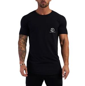 T-shirt à col rond et côtes surdimensionnées de haute qualité pour homme Tissu en jersey respirant Design vierge - Product Image 1
