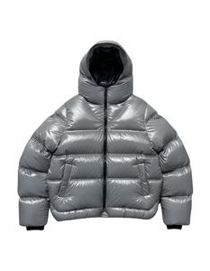 Waterproof Canvas Knitted <b>Quilted</b> Puffer Jacket Zipper Hooded Cotton Breathable Reversible Wool Lined <b>Winter</b> Women Outerwear - Product Image 2