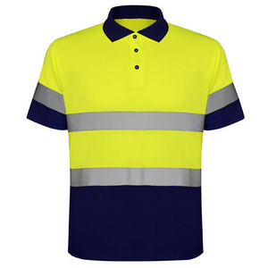 Camisa de Seguridad Reflectante de Alta Visibilidad para Hombre, Manga Corta, Cuello Alto, Transpirable, 100% Poliéster, Informal de Verano - Product Image 1