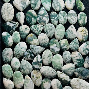 Gema de Jaspe Verde Natural Orgánica de Grado AAA, Cabujón de Ágata de Árbol Único y Hermoso, Certificado por Terceros, para Fabricación de Joyería - Product Image 6