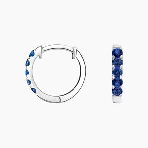 Pendientes de Aro Plateados con Detalles de Zafiro Azul, Joyería Clásica para Uso Diario para Mujer - Product Image 5