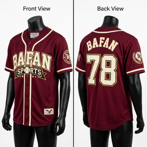 <b>100</b>% cotton T-<b>shirt</b> for men loose fit printed 190 GSM Breathable Poly Mesh Baseball Jersey Brown Cream Athletic Custom Logo Wear - Product Image 4