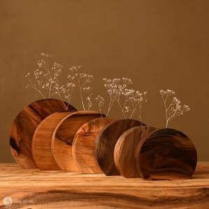 Vase à fleurs en bois élégant pour la décoration de la maison, collection bambou et bois RR ENTERPRISES Inde - Product Image 1