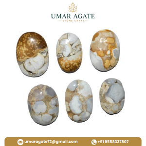 พลอยอาเกตสีดำธรรมชาติทรงรีแบบคาโบชอง ผ่านการรังสี ขนาด 30-40 มม. ขัดเงาสำหรับงานประดิษฐ์เครื่องประดับ - Product Image 2