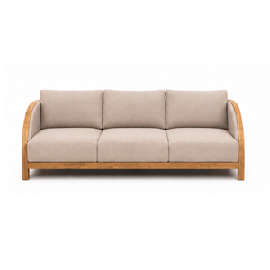 Modern Solid Teak Wood Outdoor Sofa Set with <b>Round</b> Coffee <b>Table</b> Luxury <b>Patio</b> Garden Villa Resort Lounge Furniture - Product Image 2