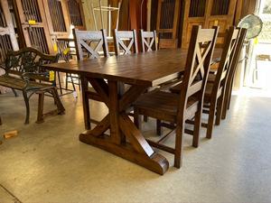 Mesa de comedor de madera de nogal Diseño de granja Muebles para el hogar con uso para silla de comedor - Product Image 6