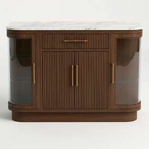 Mueble de Cocina Tipo Isla con Sillas de Bar Doradas Ajustables, Muebles para el Hogar de Calidad de Exportación Hechos a Mano, Venta al Por Mayor - Product Image 1