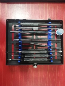 Juego de Instrumentos de Microcirugía Oral Azul Titanio, 10 Piezas, Kit Básico Manual de Cirugía Dental Periodontal para Clínicas - Product Image 1