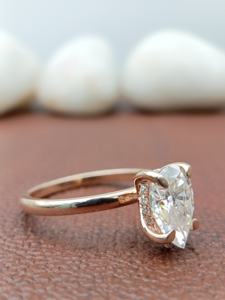 Bague de fiançailles D'VINS JEWELS en diamant de laboratoire taille poire VVS/VS 2 carats, or massif 14 carats, certifiée IGI, cadeau d'anniversaire de mariage - Product Image 2