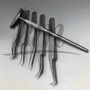 Pince à épiler de précision anti-magnétique pour extensions de cils RMI, pointe en nano-fibre, acier inoxydable japonais, marque privée, pointe en plasma noire - Product Image 4