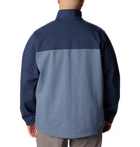 Chaqueta de Forro Polar para Hombre con Bloques de Color, Azul Marino, Cierre de Cremallera, Cortavientos, Informal, para Otoño, Corte Regular - Product Image 2