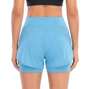 Shorts 2 en 1 para Mujer con Logotipo SH, Ligeros, Suaves al Tacto, Tejido de Textura Lisa, Antiencogimiento, Duraderos - Product Image 2