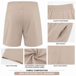 Pantalones Cortos Deportivos Clásicos Únicos para Hombre, Estilo Urbano, Tela de Poliéster y Spandex, Colores y Estampados Personalizados, Bolsillos Laterales - Product Image 3