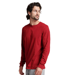 เสื้อยืดคอกลมแขนยาวสีแดงเข้มทรงหลวมพิมพ์ลายสำหรับผู้ชาย ทรงปกติ เสื้อยืดสั่งทำ - Product Image 4