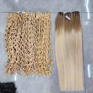 Remy Human Hair From Vietnam Glueless Full Transparent French <b>Lace</b> <b>Wigs</b> Deep Wave Bundles with Frontal 13x6 - Product Image 4