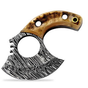 Couteau à pizza en acier Damas avec logo personnalisé, manche en bois, couteau de préparation culinaire gourmet pour cuisine extérieure - Product Image 4