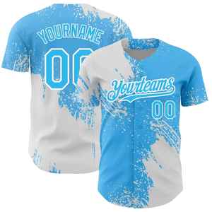 Maillots de baseball personnalisés pour hommes, imprimés numériquement, respirants, 100% polyester, évacuation de l'humidité, séchage rapide, anti-UV, noms et logo personnalisés - Product Image 6