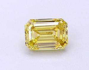 Pierre CVD en diamant jaune de 1,04 carat, taille émeraude, fantaisie, clarté VS1, polissage excellent, haute valeur, prix fabricant - Product Image 1