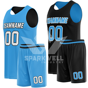 Ensemble de maillots de basket-ball personnalisés, nom de l'équipe 00, uniformes en mesh sublimé, unisexe, adulte, col en V, sans manches, respirant, polyester - Product Image 4