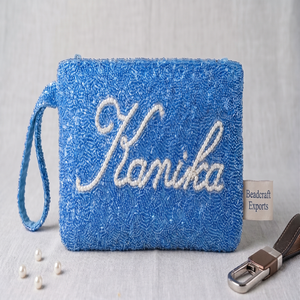 Elegante Bolso de Mano Blanco para Novia, Bordado con Cristales, con Correa de Cadena, de Lino Impermeable, para la Noche (Tamaño Personalizable) - Product Image 3