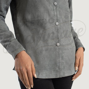 Wholesale Women Genuine Suede <b>Leather</b> <b>Jacket</b> Custom Design Ladies Soft Suede Coat Women Suede <b>Leather</b> <b>Jacket</b> Soft Touch OEM - Product Image 6
