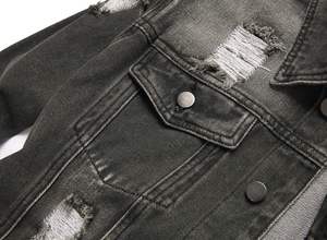 High Quality Custom Men Rhinestone Denim Jean Jackets Sets Top Quality Jeans Jackets for Online Sale denim Men's Jackets - Product Image 3