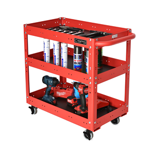 Wholesale OEM ODM Heavy Duty Powder Coated Steel Utility <b>Cart</b> Family keywords: for Garage Workshop Storage Use - Product Image 5