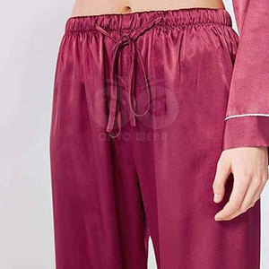 Ensemble de pyjama en satin de soie moderne pour femmes, vêtements de nuit à manches longues, vêtements de maison confortables - Product Image 5