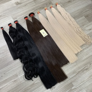 Vente chaude Naturel Ondulé Droite Kératine Bond Double Dessiné Jet Noir Brun Foncé Nano pointe Extensions de Cheveux - Product Image 5