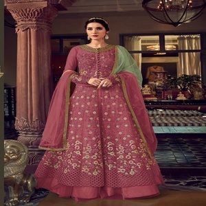 Robe et dupatta en soie indienne hautement attrayante, imprimée à l'écran, de haute qualité, à séchage rapide, pour les mariages, les festivals, les fêtes, Diwali - Product Image 5