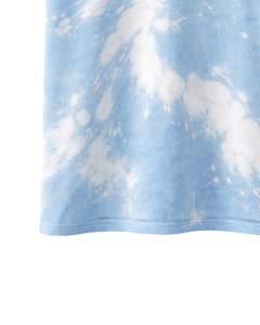 Light Blue <b>Tie</b> Dye T Shirt Men Round Neck Short Sleeve Cotton Casual Streetwear Vintage Wash Custom OEM Wholesale Tee Supplier - Product Image 6