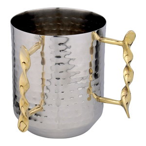 Taza de Lavado de Acero Inoxidable con Diseño de Grano de Madera, Recipiente Moderno y Decorativo para Lavarse las Manos - Product Image 4