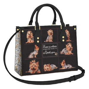 Sac à main pour femme avec motif adorable de Yorkshire Terrier, impression à la demande, dropshipping, sac bandoulière en cuir, sac fourre-tout élégant et polyvalent pour femme - Product Image 1