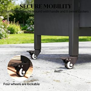 Carrello Bar da Esterno con Tavolo Grill per Accessori BBQ all'Aperto - Product Image 4