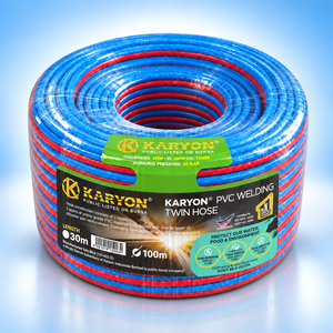 KARYON 50M Fire Safe LPG Gas <b>Hose</b> 10mm ID Reinforced <b>PVC</b> PYR Flexible Flame Retardant Commercial Gas Pipe - Product Image 1