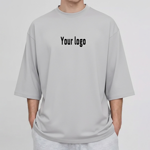 Camiseta Oversize de Hombros Caídos de Alta Calidad, Estilo Urbano, Algodón, con Logo Personalizado, Corte Cuadrado y Recortado para Hombre - Product Image 6