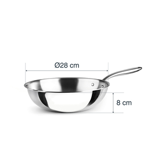 TriChef Wok in acciaio inossidabile da 12 pollici per cucinare in padella - Product Image 2