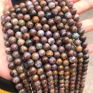 Pietersite naturelle marron/grise, pierre précieuse facettée et lisse, brin complet de 15 pouces, vente en gros pour la fabrication de bijoux, certifiée IGI ZUBEDA - Product Image 1