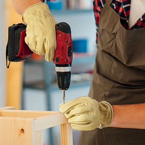 Gants de conduite en cuir, fabrication OEM ODM directe d'usine, haute qualité, paume renforcée, flexibles, confortables, gants de sécurité - Product Image 6