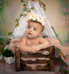 Accesorio de Fotografía para Recién Nacidos, Tazón de Madera Ecológico para Sesión de Fotos de Bebés, Accesorios para Fotos en el Dormitorio - Product Image 3