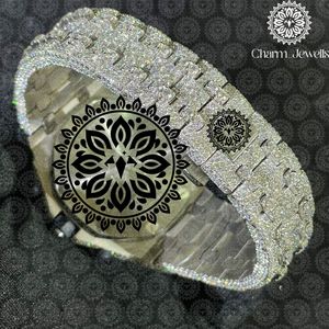 Reloj de Lujo para Hombre Charm_Jewells, Acero Inoxidable, Esfera de 40 mm, Correa de 20 mm, Bisel con Diamantes, Cierre Oculto con Botón, Movimiento Mecánico - Product Image 3