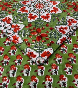 Tela de Algodón Hecha a Mano en India, Tela Estampada a Mano Sanganeri de Jaipur, Material para Confección de Vestidos - Product Image 3