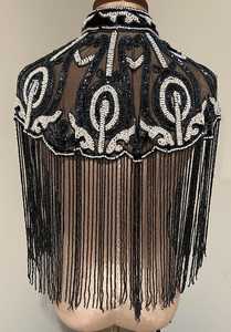 Sac à bandoulière brodé de perles marron, motif scène de village (maison, voiture, mouton), sac à main fantaisie pour femme, pochette à rabat à franges - Product Image 5