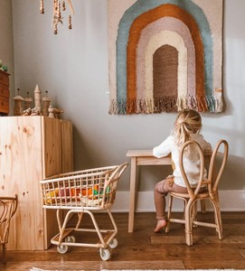 Chaise pour enfant en rotin naturel artisanal avec siège tressé, structure en bois et design ludique inspiré du lapin, fabriquée au Vietnam - Product Image 4