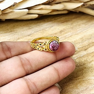 Anillos de Turquesa de Diseño Moderno, Joyería Boho de Latón para Mujer, Chapado en Oro de 18k, Diseño de Banda Vintage con Filigrana para Venta al por Mayor/OEM/ODM - Product Image 6