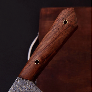 Couteau de Chef SM Knives 2026 de Haute Qualité en Acier Damas Écologique de Grade Industriel, Manche en Bois Fait Main, Lame à Pointe Tombante, Biseau 13 - Product Image 5