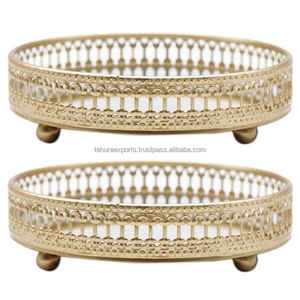 <b>Tray</b> With Handle Custom Luxury Metal Serving <b>Trays</b> <b>Snack</b> <b>Trays</b> for Festive Decoration for Barware Kitchenware Dinning Ware - Product Image 4