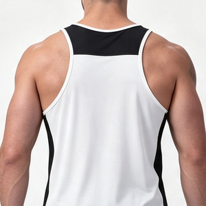 Contrast Color <b>Men's</b> <b>Compression</b> Tank Top Quick Dry Breathable Running <b>Vest</b> Gym Wear Training Sports - Product Image 4