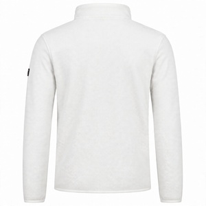Sudadera polar unisex blanca personalizada con media cremallera, deportiva, anti-bolitas, transpirable, cálida, de manga larga, para venta al por mayor y estampado. - Product Image 5